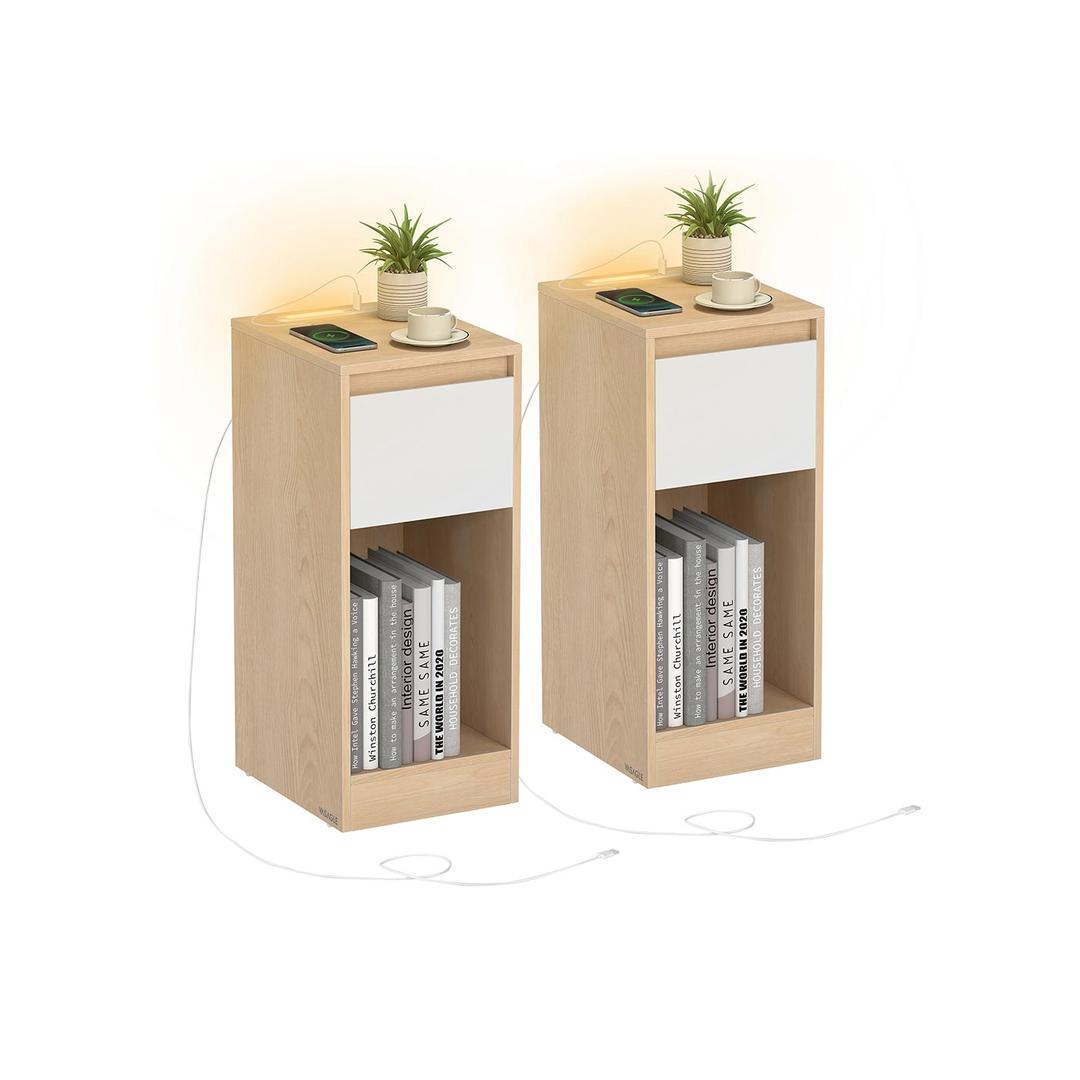 Nachtkastje met LED-Verlichting en USB-A & USB-C Oplaadpunten – productweergave 8 | De Groot Living