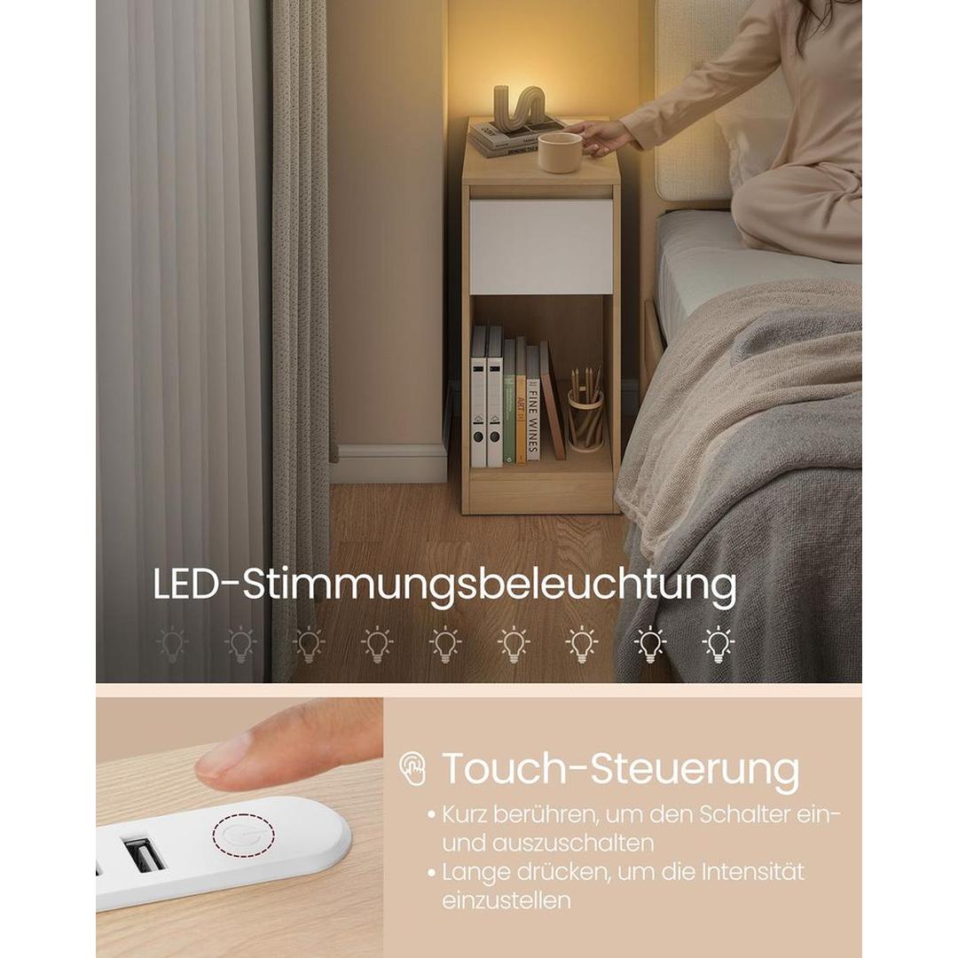 Nachtkastje met LED-Verlichting en USB-A & USB-C Oplaadpunten – productweergave 9 | De Groot Living
