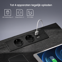 Nachtkastje met Verstelbare LED-Verlichting en Stopcontacten – productweergave 6 | De Groot Living