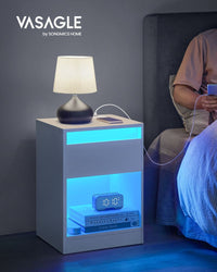 Nachtkastje met Verstelbare LED-Verlichting en Stopcontacten – productweergave 9 | De Groot Living