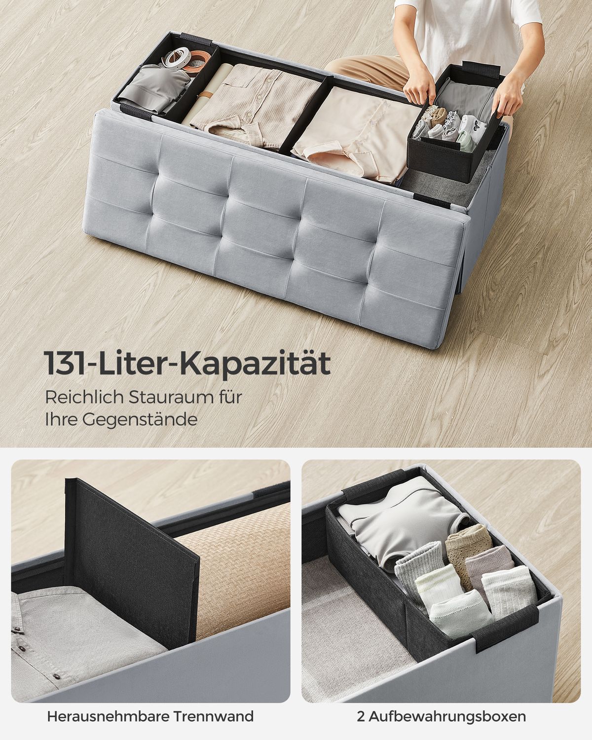 Opbergbank van Fluweel met Opklapbare Zitting – productweergave 39 | De Groot Living