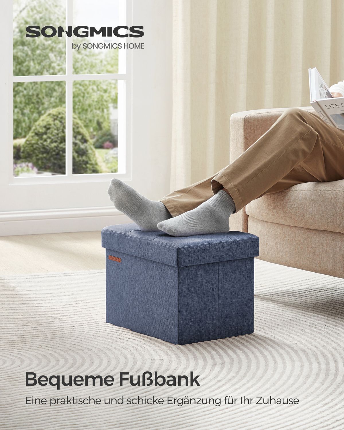 Opbergbank van Imitatielinnen met Opklapbaar Deksel – productweergave 25 | De Groot Living