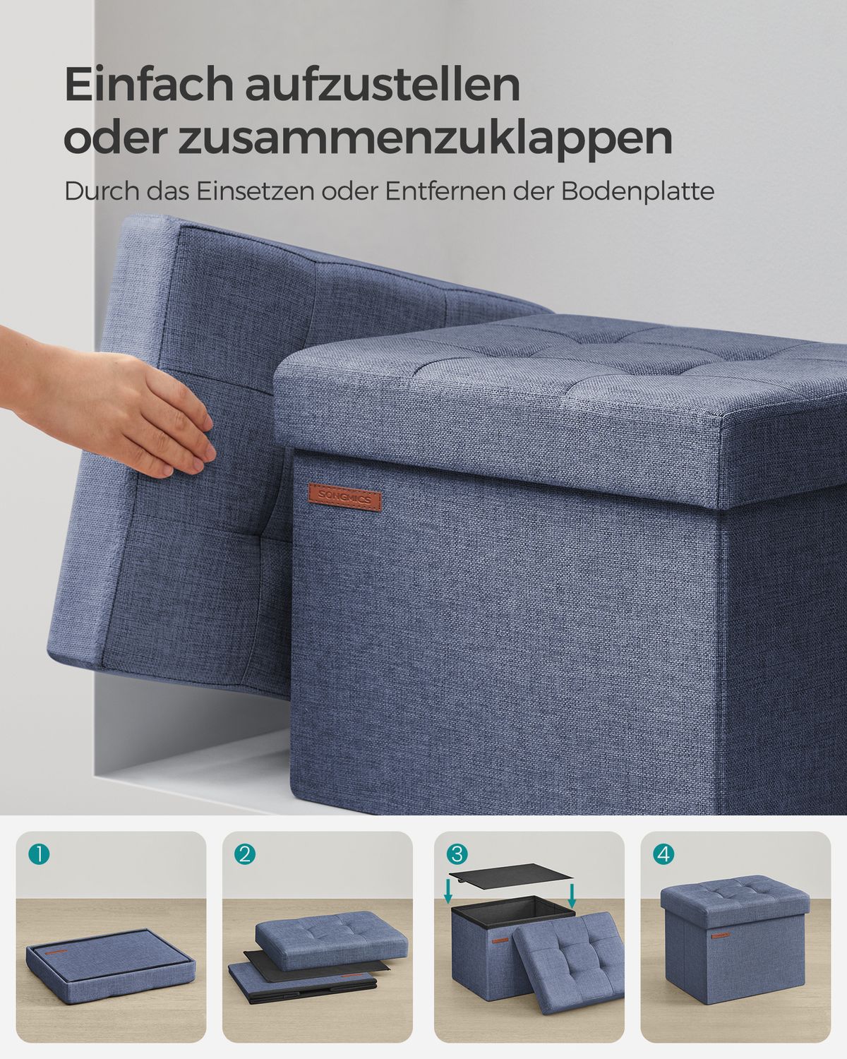 Opbergbank van Imitatielinnen met Opklapbaar Deksel – productweergave 29 | De Groot Living