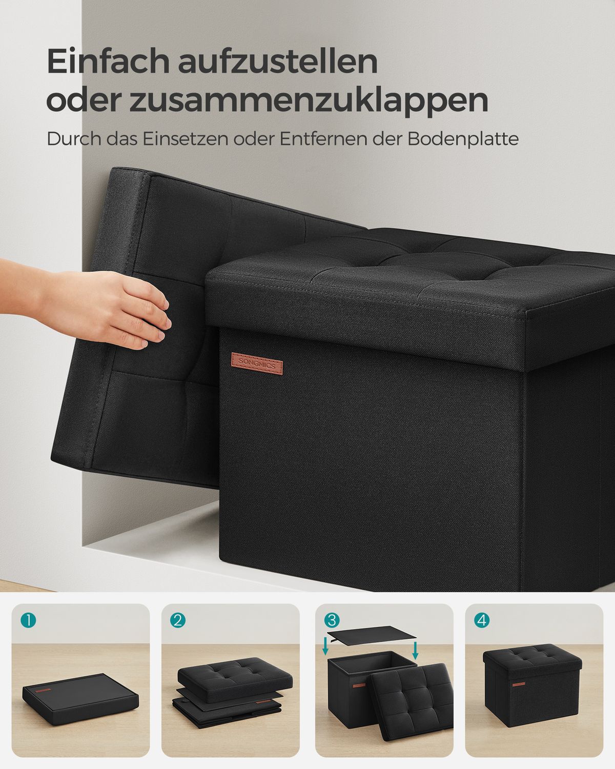 Opbergbank van Imitatielinnen met Opklapbaar Deksel – productweergave 44 | De Groot Living