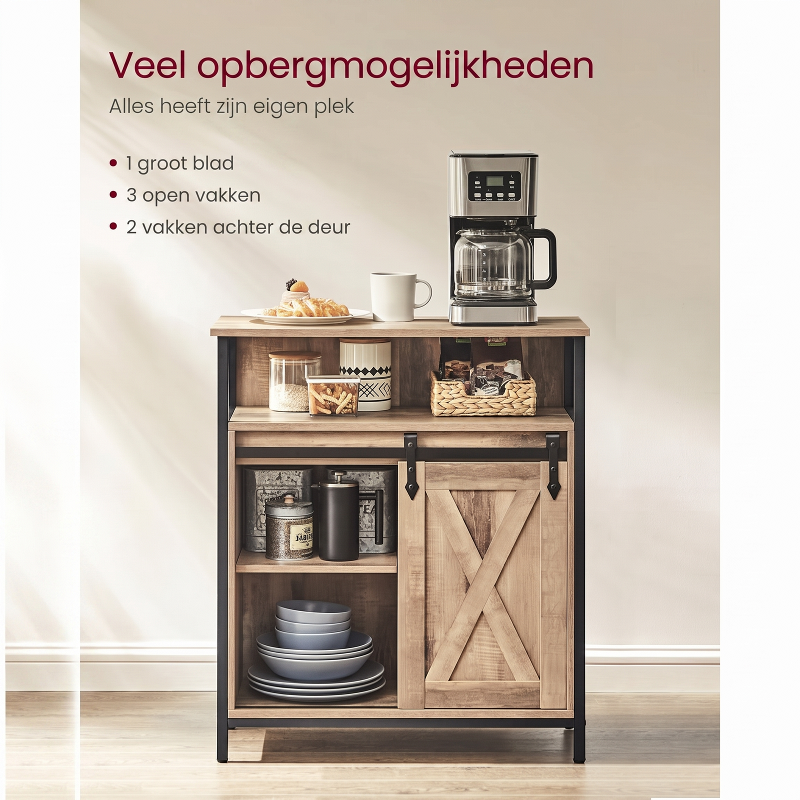 Opbergkast met Schuifdeur en Verstelbare Legplank – productweergave 10 | De Groot Living