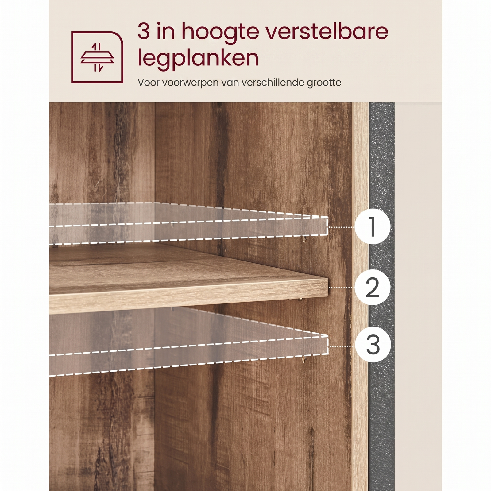 Opbergkast met Schuifdeur en Verstelbare Legplank – productweergave 11 | De Groot Living
