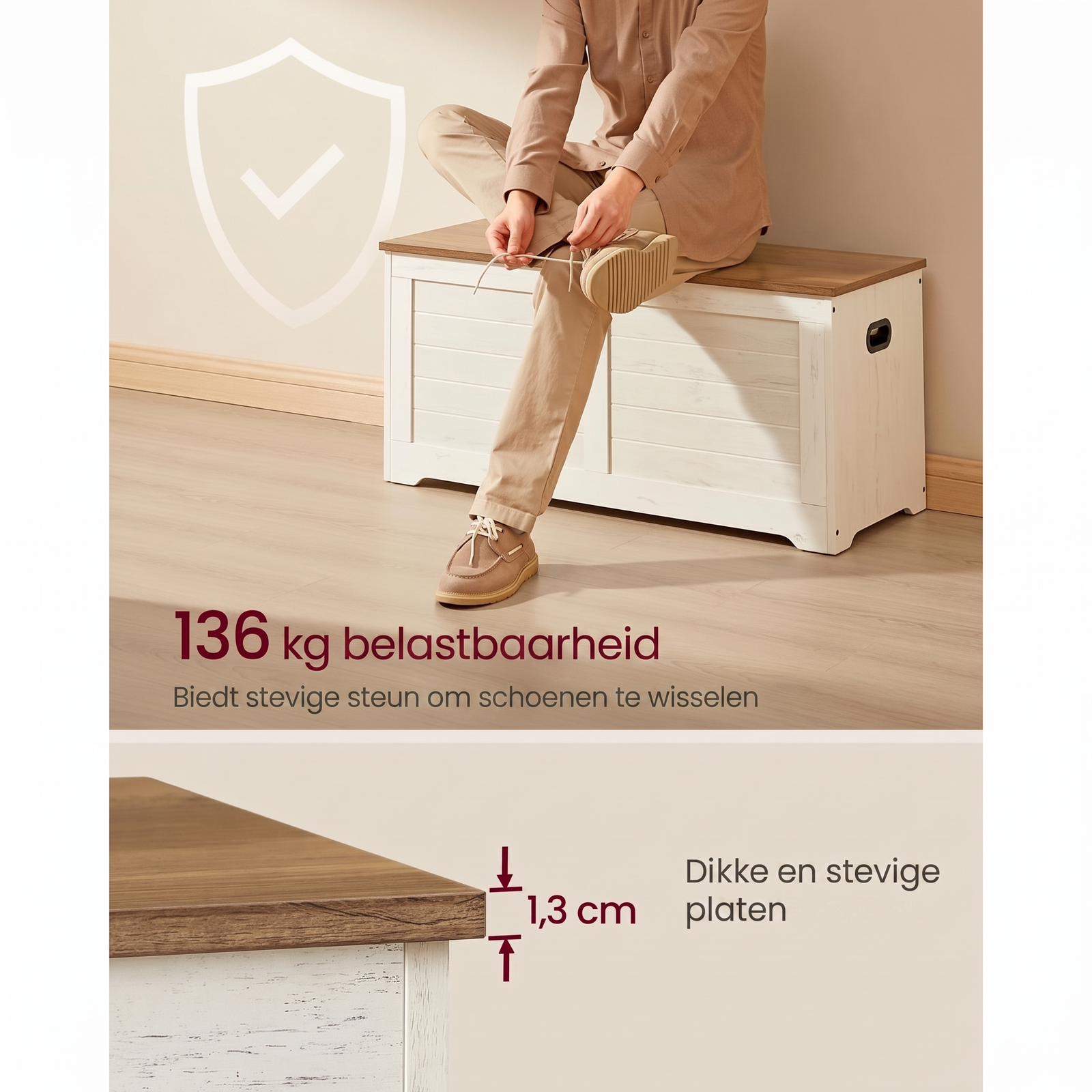 Opbergzitbank met Deksel voor Hal – productweergave 24 | De Groot Living