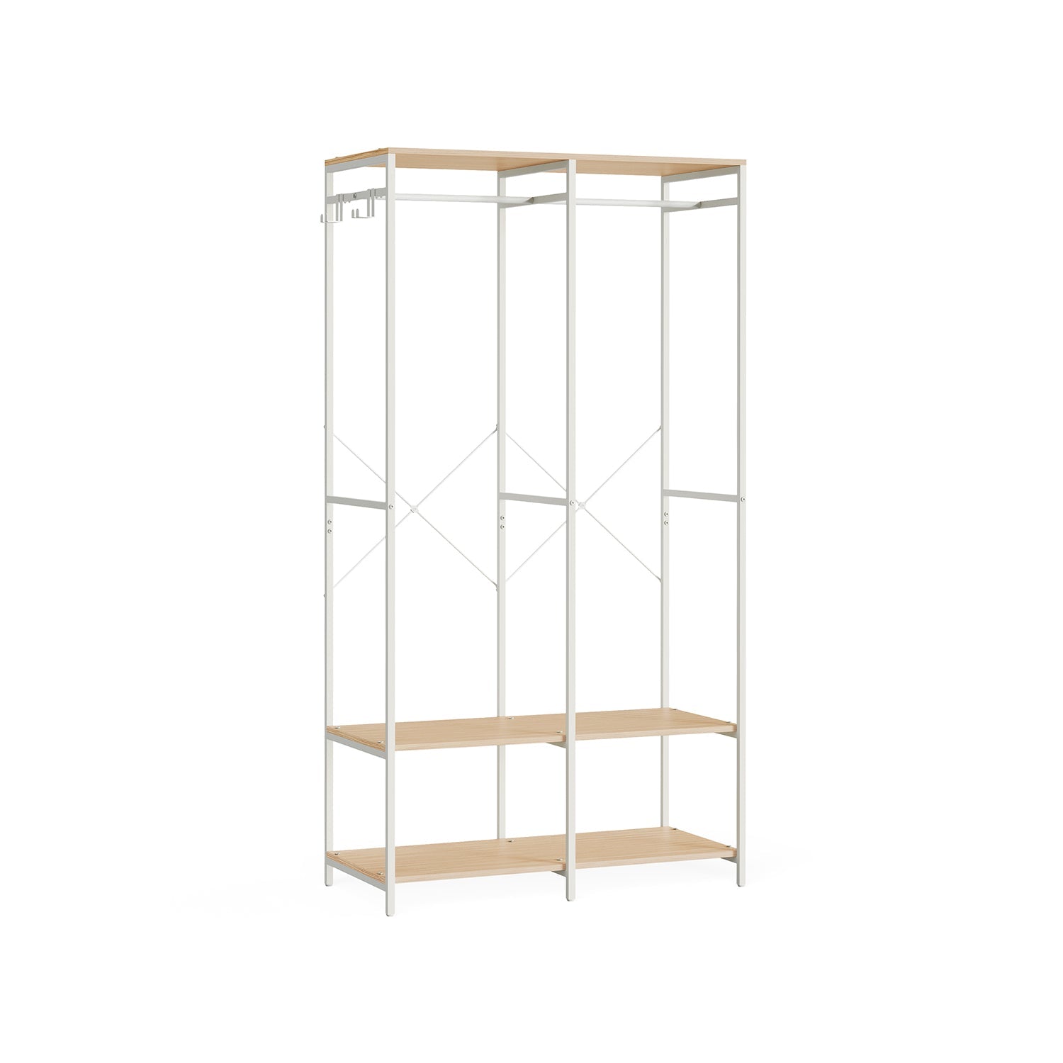 Open Kledingkast met Kledingroede en Afneembare Haken – productweergave 3 | De Groot Living