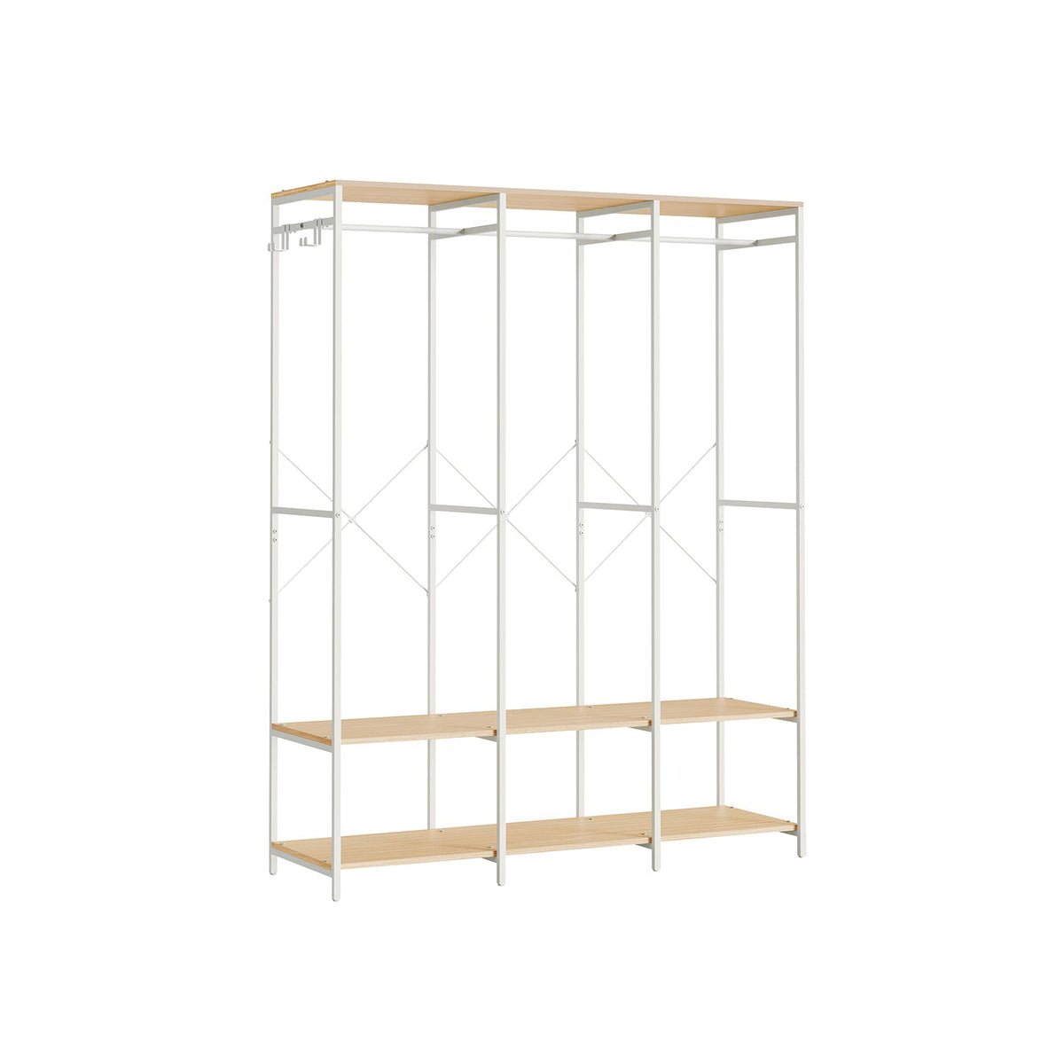 Open Kledingkast met Kledingroede en Afneembare Haken – productweergave 6 | De Groot Living