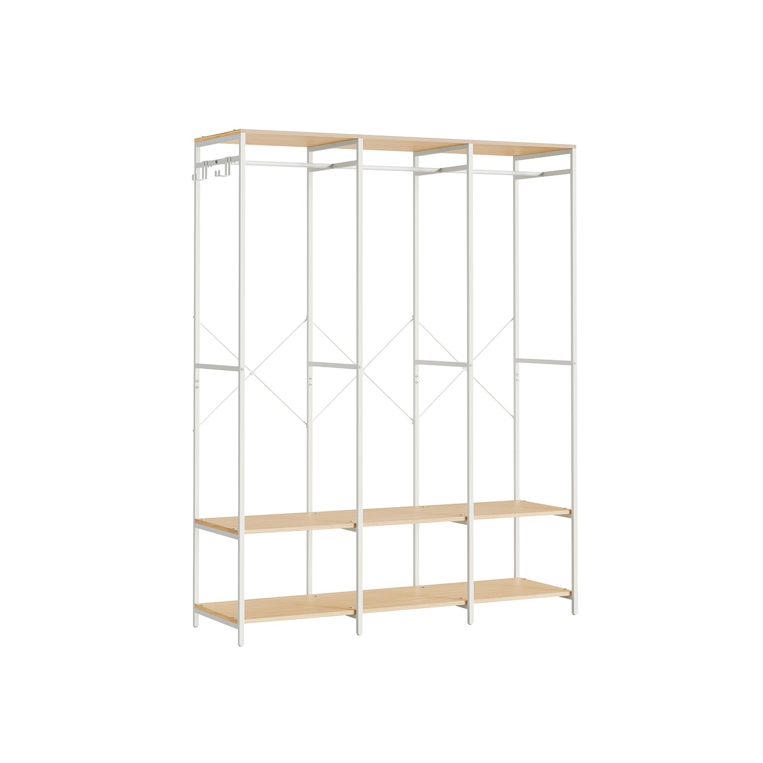 Open Kledingkast met Kledingroede en Afneembare Haken – productweergave 6 | De Groot Living
