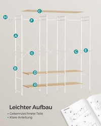 Open Kledingkast met Kledingroede en Afneembare Haken – productweergave 14 | De Groot Living