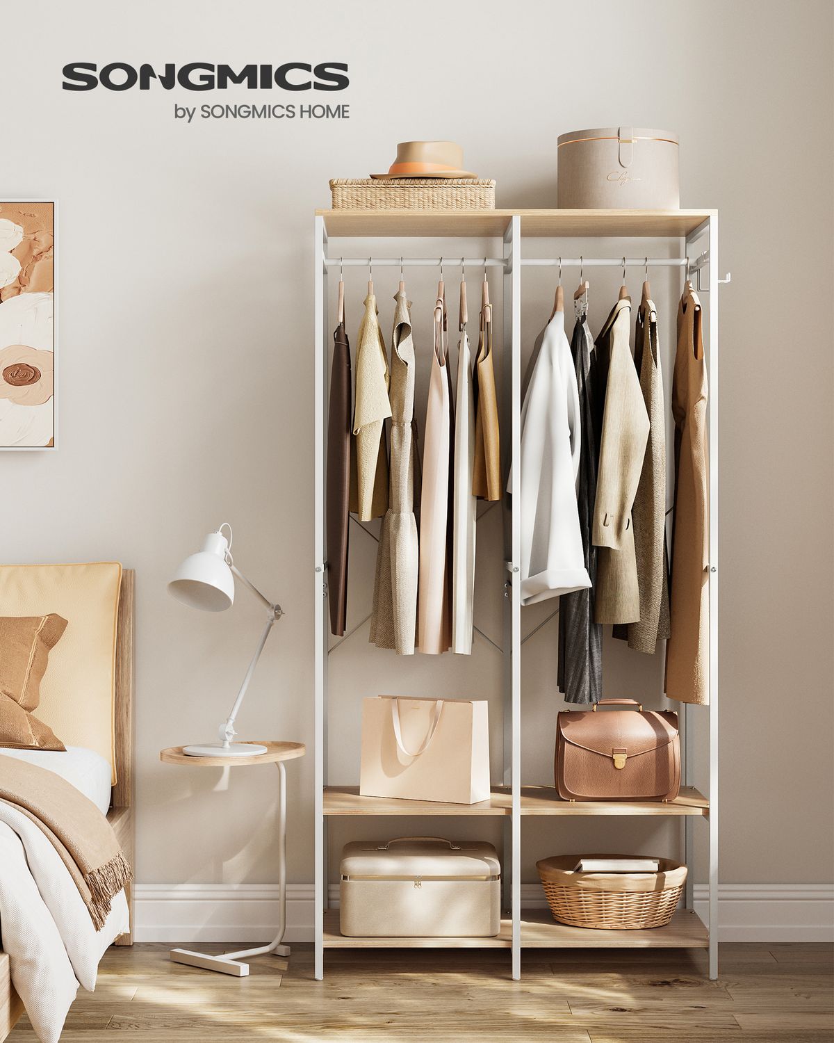 Open Kledingkast met Kledingroede en Afneembare Haken – productweergave 15 | De Groot Living