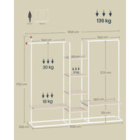 Open Kledingrek met 2 Hangroedes – productweergave 3 | De Groot Living