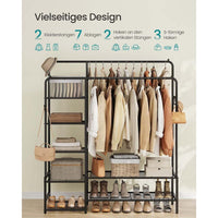 Open Kledingrek met Dubbele Kledingstangen en 7 Legplanken – productweergave 3 | De Groot Living