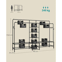 Open Kledingrek met Dubbele Kledingstangen en 7 Legplanken – productweergave 6 | De Groot Living