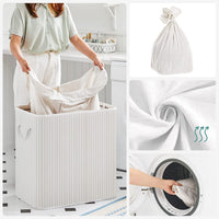 Opvouwbare Bamboe Wasmand met 3 Vakken en Deksel – productweergave 6 | De Groot Living