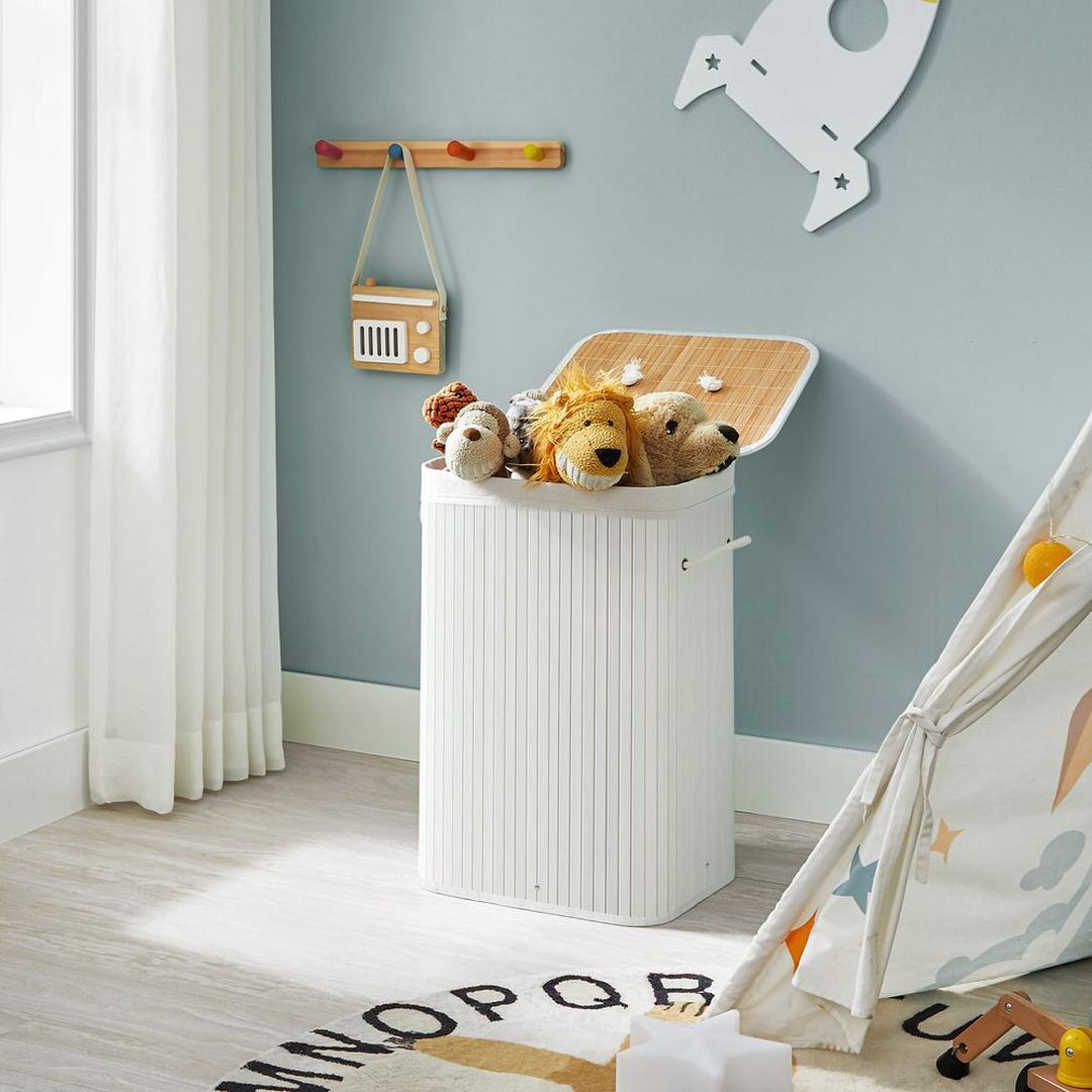 Opvouwbare Bamboe Wasmand van 72 Liter met Deksel – productweergave 3 | De Groot Living