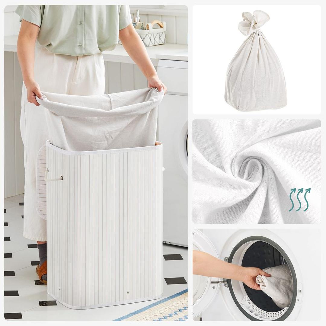 Opvouwbare Bamboe Wasmand van 72 Liter met Deksel – productweergave 4 | De Groot Living