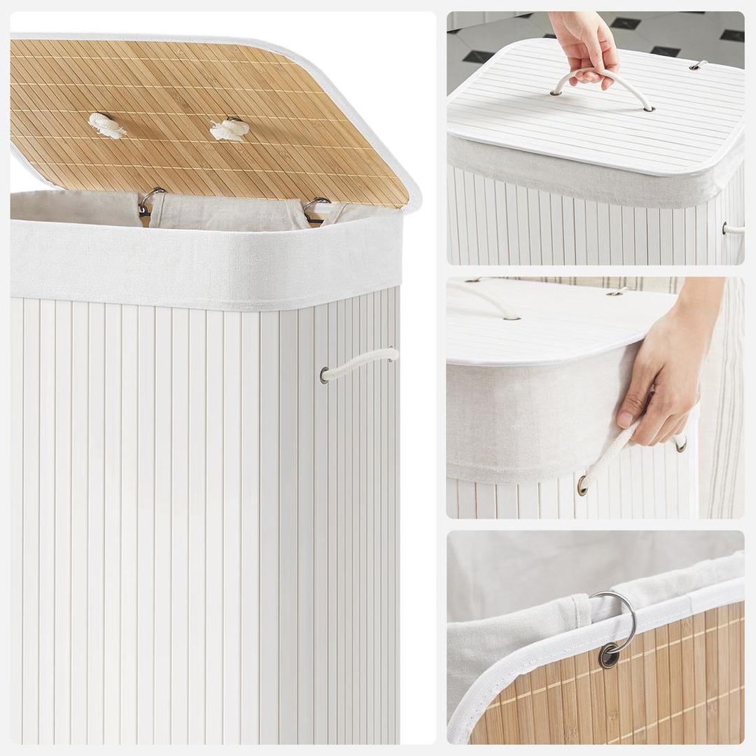 Opvouwbare Bamboe Wasmand van 72 Liter met Deksel – productweergave 6 | De Groot Living