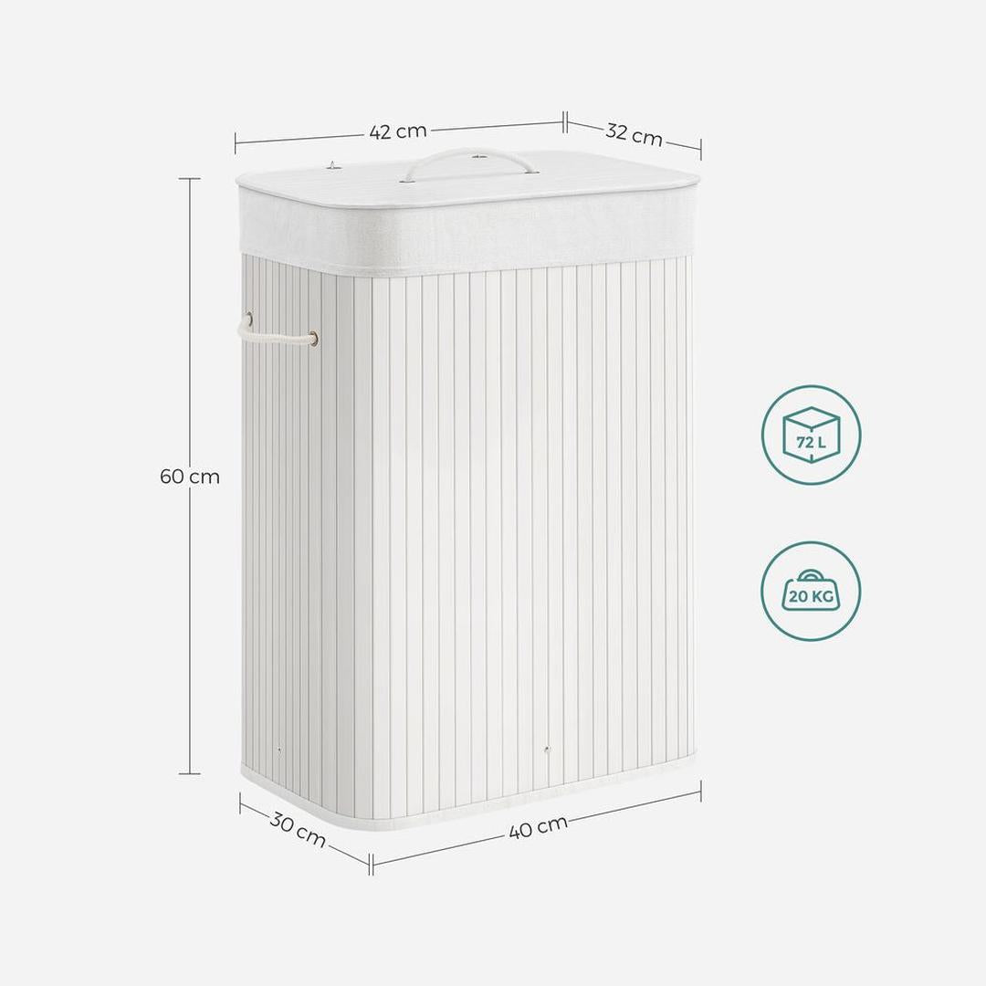 Opvouwbare Bamboe Wasmand van 72 Liter met Deksel – productweergave 7 | De Groot Living