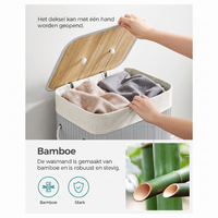 Opvouwbare Bamboe Wasmand van 72 Liter met Deksel – productweergave 12 | De Groot Living