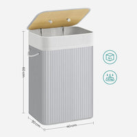 Opvouwbare Bamboe Wasmand van 72 Liter met Deksel – productweergave 14 | De Groot Living