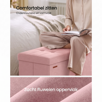 Opvouwbare Fluwelen Opbergkruk met Massief Houten Poten – productweergave 6 | De Groot Living