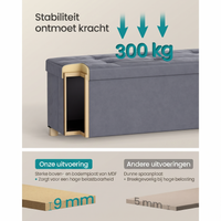 Opvouwbare Fluwelen Opbergkruk met Massief Houten Poten – productweergave 7 | De Groot Living