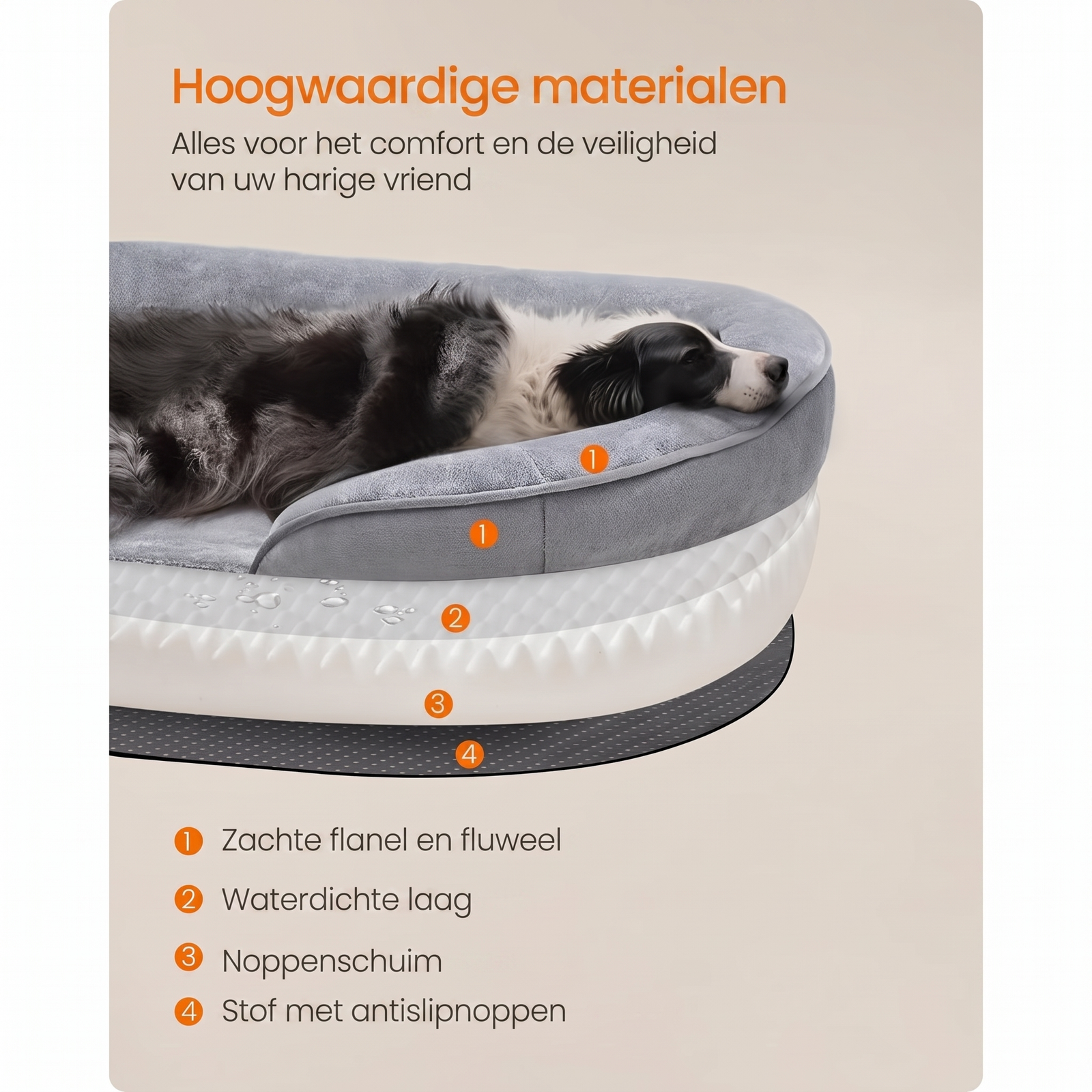 Orthopedische Hondenmand met Afneembare Hoes – productweergave 7 | De Groot Living