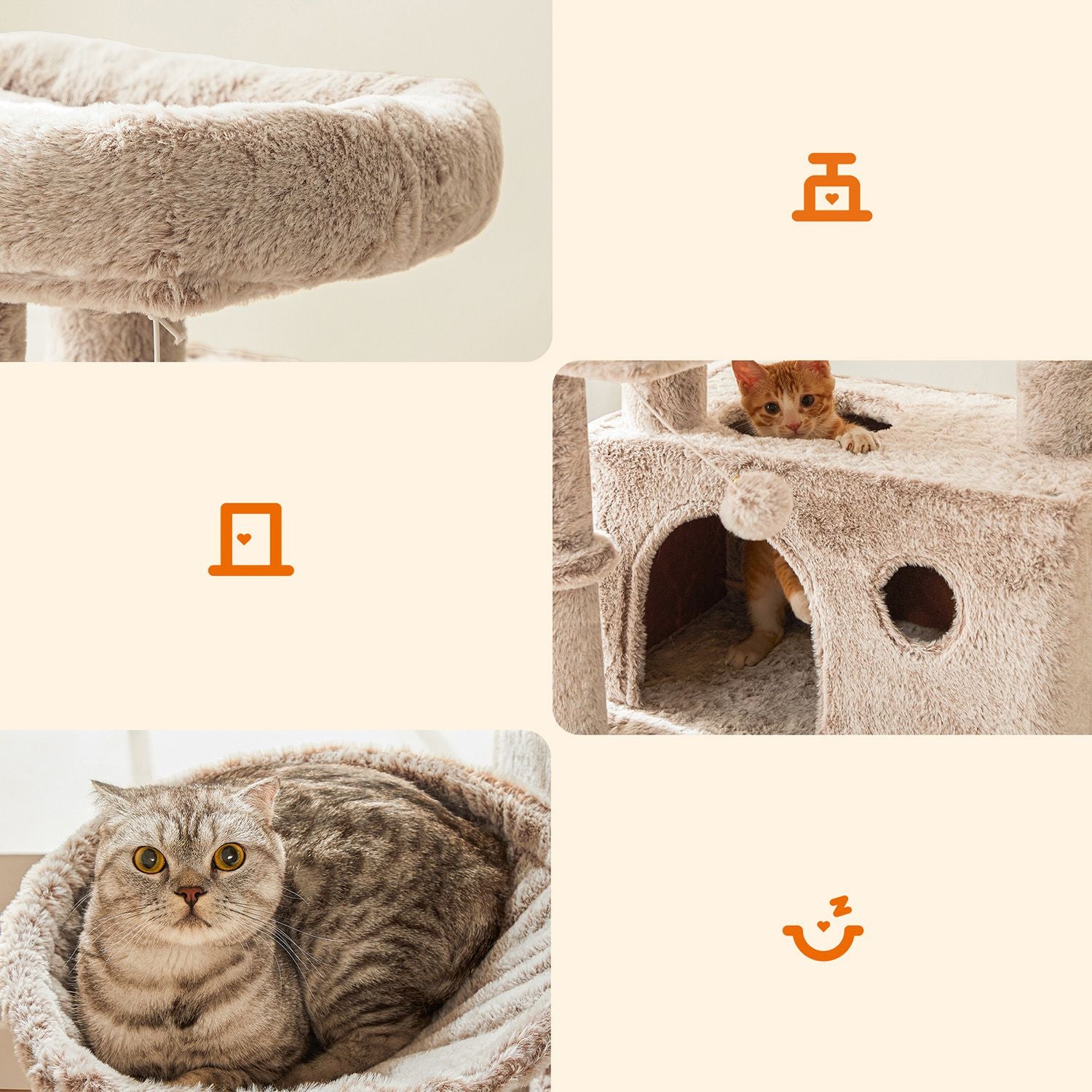 Pluche Kattenkrabpaal met Kattenhuisje – productweergave 8 | De Groot Living
