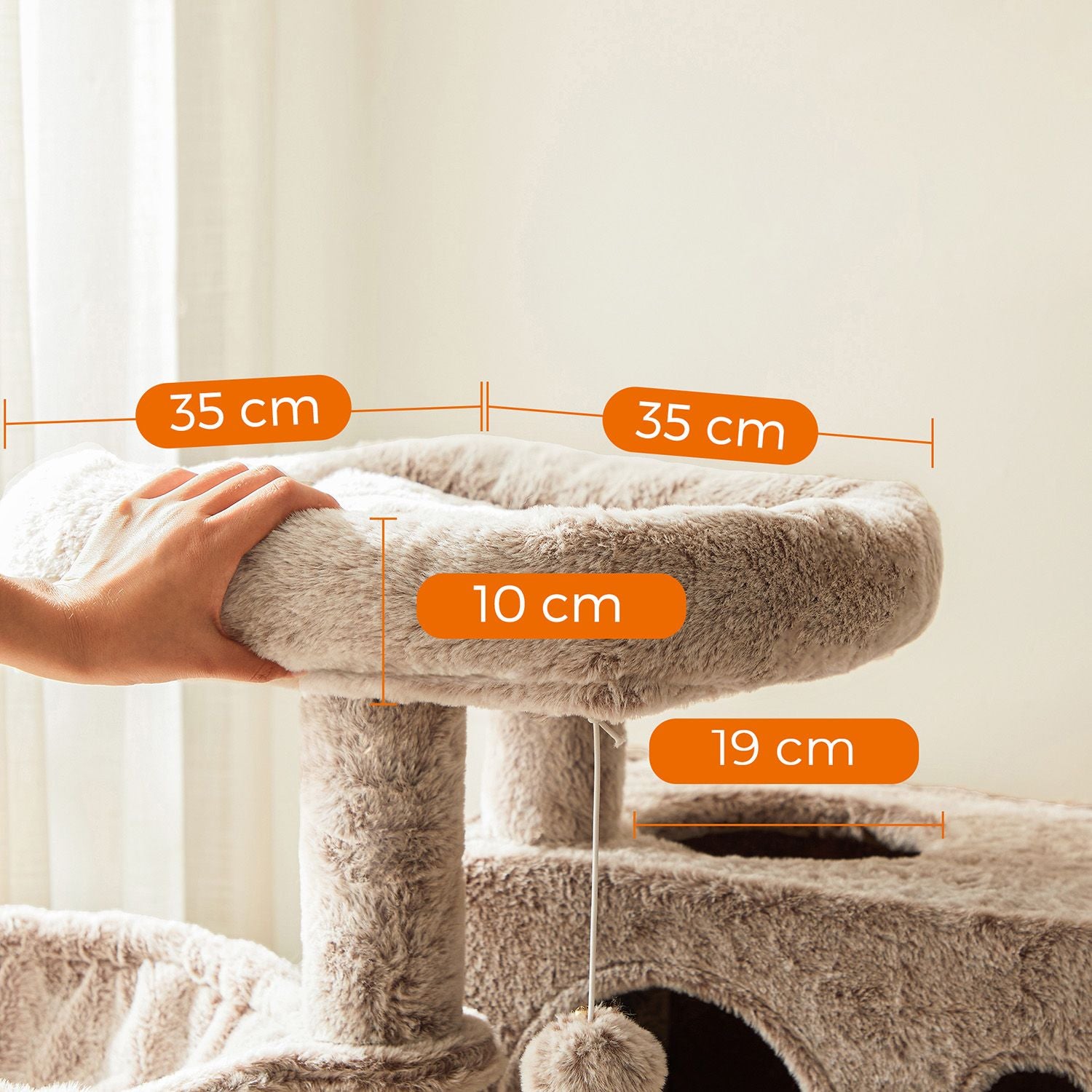 Pluche Kattenkrabpaal met Kattenhuisje – productweergave 11 | De Groot Living