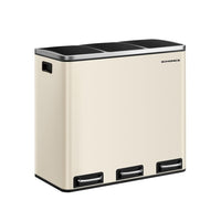 Prullenbak 54 Liter met 3 Vakken en Pedaal Voor Afvalscheiding – productweergave 4 | De Groot Living