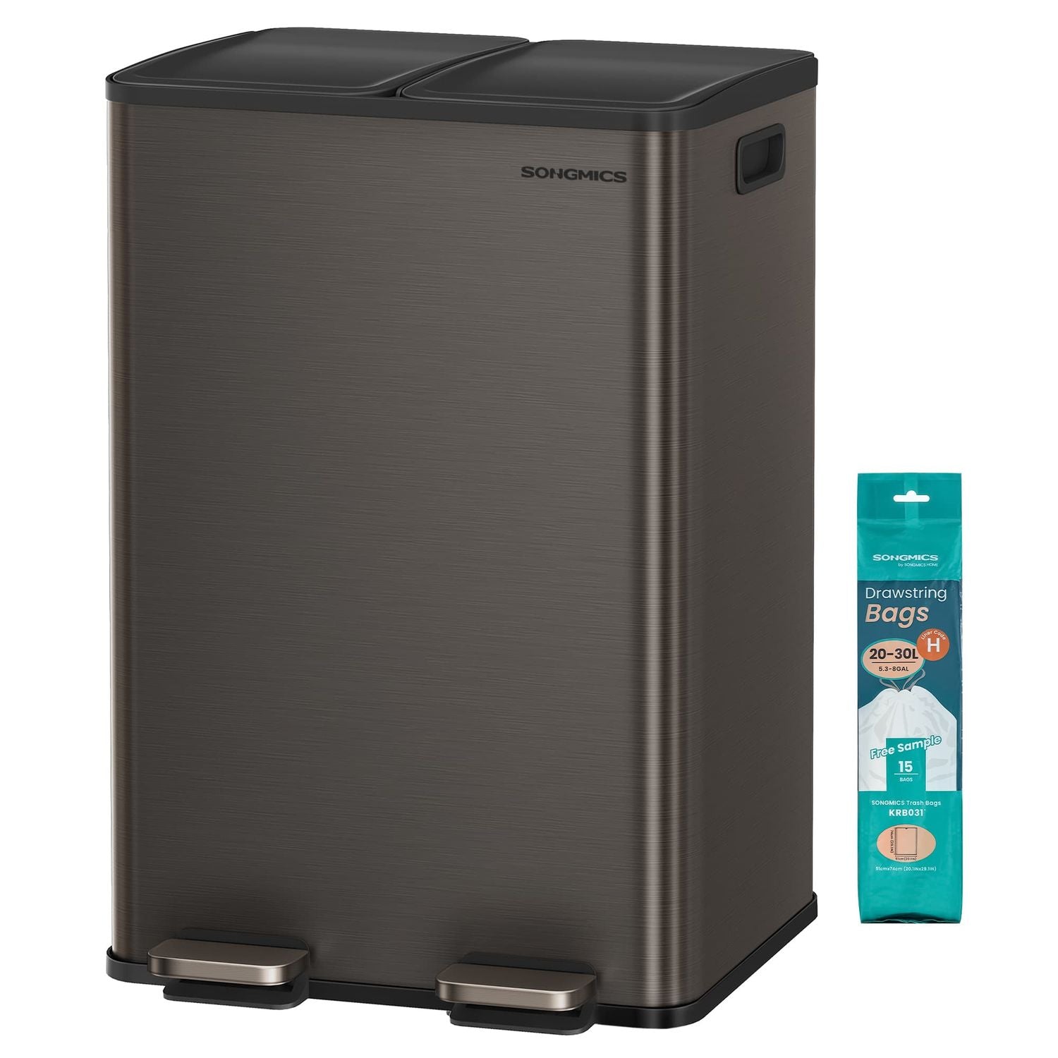 Prullenbak met 2 Compartimenten en Soft-close Deksel – productweergave 4 | De Groot Living