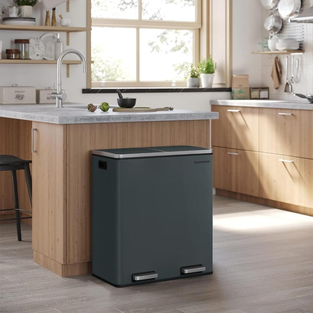 Prullenbak Met 2 Vakken en Pedaal Voor Afvalscheiding 60 Liter – productweergave 17 | De Groot Living