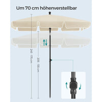 Rechthoekige Parasol Met UV-Bescherming en Verstelbare Hoogte – productweergave 4 | De Groot Living