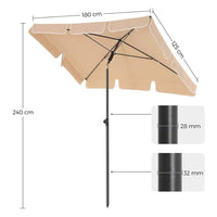 Rechthoekige Parasol Met UV-Bescherming en Verstelbare Hoogte – productweergave 8 | De Groot Living
