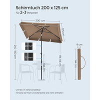 Rechthoekige Parasol Met UV-Bescherming en Verstelbare Hoogte – productweergave 9 | De Groot Living