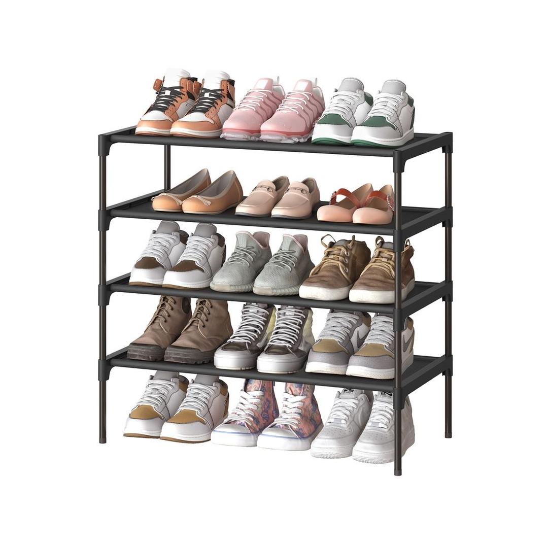 Ruimtebesparend Schoenenrek met Verstelbare Legplanken en Metalen Frame – productweergave 2 | De Groot Living