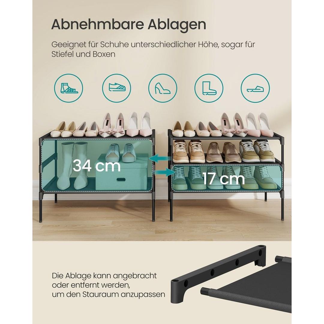 Ruimtebesparend Schoenenrek met Verstelbare Legplanken en Metalen Frame – productweergave 7 | De Groot Living