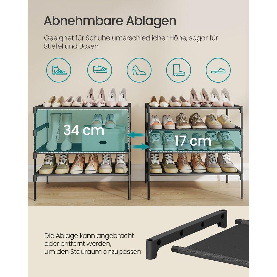 Ruimtebesparend Schoenenrek met Verstelbare Legplanken en Metalen Frame – productweergave 12 | De Groot Living