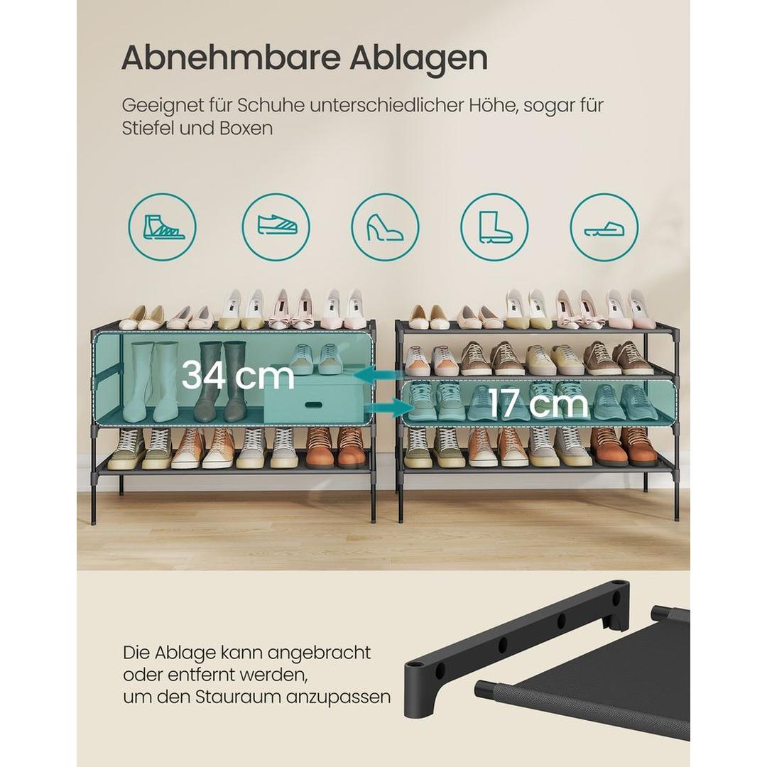 Ruimtebesparend Schoenenrek met Verstelbare Legplanken en Metalen Frame – productweergave 21 | De Groot Living