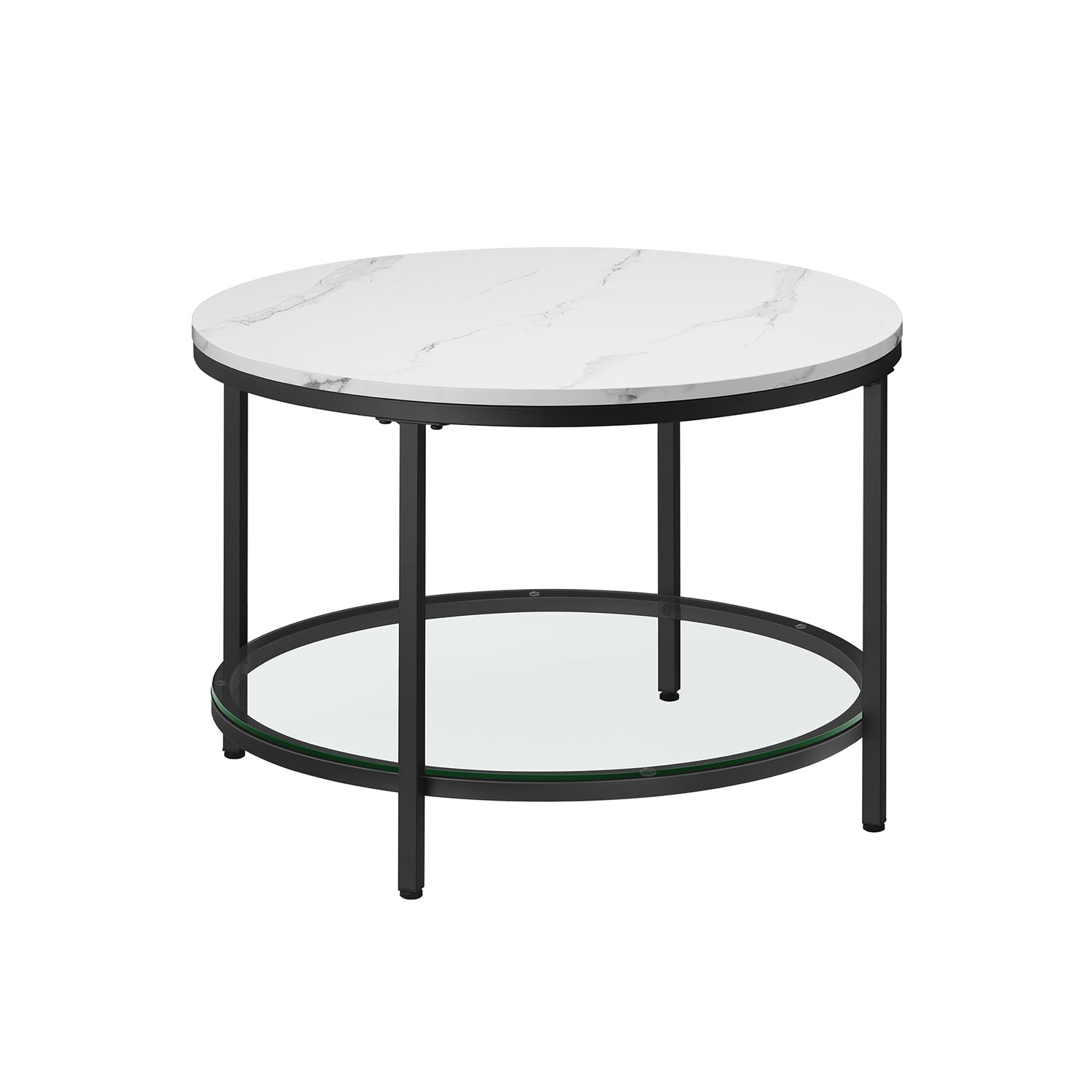 Salontafel met Glazen Blad en 2 Planken in Marmerlook – productweergave 5 | De Groot Living