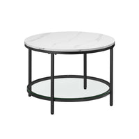 Salontafel met Glazen Blad en 2 Planken in Marmerlook – productweergave 5 | De Groot Living