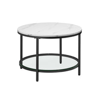 Salontafel met Glazen Blad en 2 Planken in Marmerlook – productweergave 7 | De Groot Living