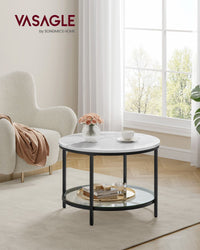 Salontafel met Glazen Blad en 2 Planken in Marmerlook – productweergave 8 | De Groot Living
