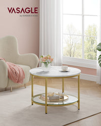 Salontafel met Glazen Blad en 2 Planken in Marmerlook – productweergave 11 | De Groot Living
