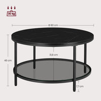 Salontafel met Glazen Blad en 2 Planken in Marmerlook – productweergave 16 | De Groot Living