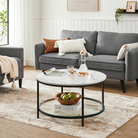 Salontafel met Glazen Blad en 2 Planken in Marmerlook – productweergave 18 | De Groot Living