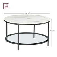 Salontafel met Glazen Blad en 2 Planken in Marmerlook – productweergave 21 | De Groot Living