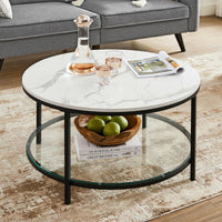 Salontafel met Glazen Blad en 2 Planken in Marmerlook – productweergave 22 | De Groot Living